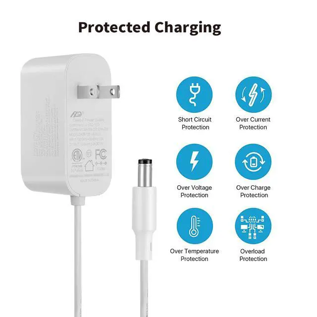 Alt view image 6 of 7 - 36W 12V 3A/3000mA Power Supply Adapter 6ft Cord DC Power Cable to 110-240V AC Adapter UL/CE/FCC Certified 5.5mmx2.1mm DC Plug with LED Terminal Connector for LED Strip Light,CCTV Camera(White)