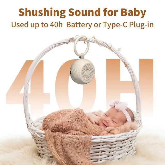 Alt view image 4 of 7 - Portable Travel Sound Machine White Noise Machine 40h Battery Brown Noise Machine 30 Soothing Sounds & Hushing Sound for Baby 4 Timers Memory Function 32 Adjustable Volume for Kids Adults Home Office