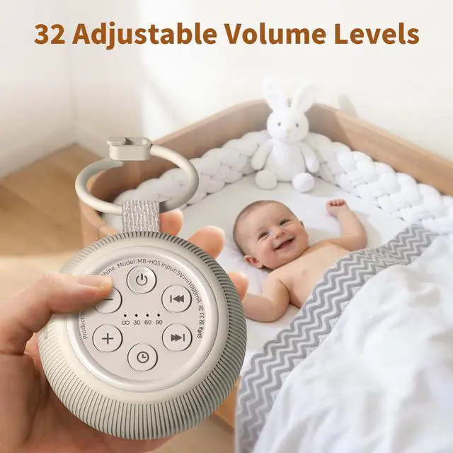 Alt view image 7 of 7 - Portable Travel Sound Machine White Noise Machine 40h Battery Brown Noise Machine 30 Soothing Sounds & Hushing Sound for Baby 4 Timers Memory Function 32 Adjustable Volume for Kids Adults Home Office