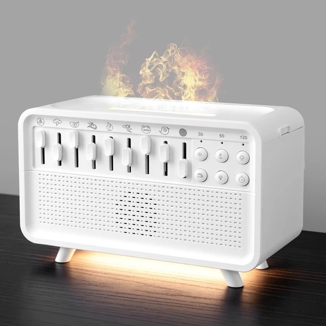 Main image of 4-in-1 White Noise Sleep Sound Machine with Humidifier, Diffuser, Bluetooth Speaker & Night Light, 8 Natural Sounds, USB Powered, Timer, Sound Machine for Sleeping Adults and Baby, Bedroom, Yoga