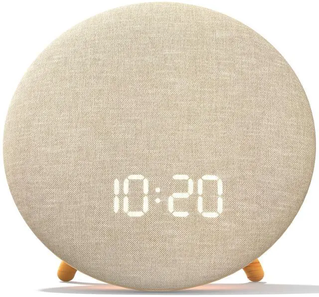 Main image of Alarm Clock Sound Machine with Bluetooth Speaker - Room-Filling Sound, White Noise for Sleeping & Adult, Gentle Wake up Alarm, Cord-Free Use for Bedroom & Office, Oat Beige