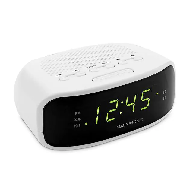 Alt view image 5 of 7 - Digital AM/FM Clock Radio with Battery Backup, Dual Alarm, Sleep & Snooze Functions, Display Dimming Option,White (EAAC201)