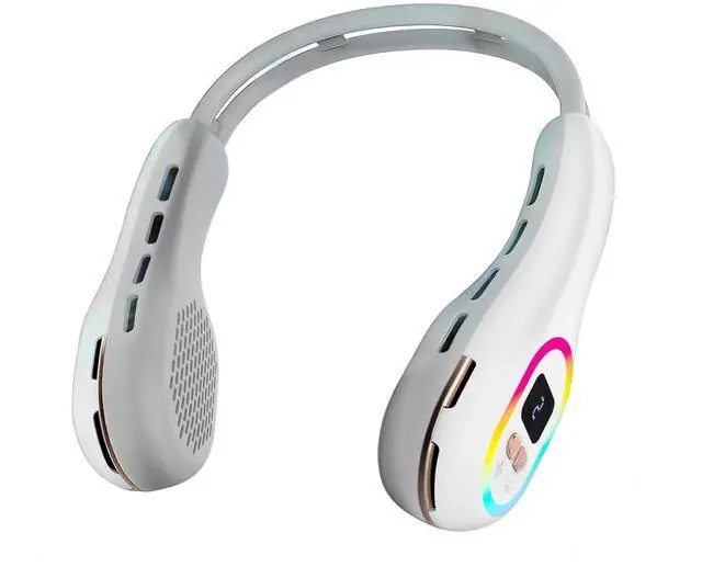 Main image of Portable Neck Fan, 360° Wind Direction Adjustment Bladeless Fan, 6000mAh Battery Operated Wearable Personal Fan, Flexible Cooling Fan for Outdoor & Indoor Activities and Travel -White,Medium