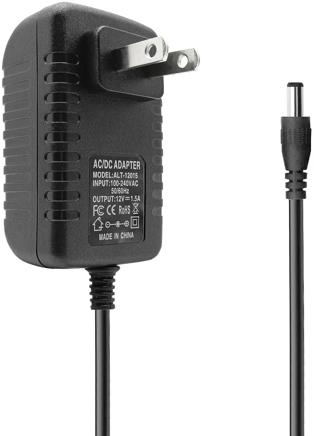 Main image of Adapter Power Supply 100-240V 50-60Hz AC to DC 12 Volt 1.5A Switching Power Supply AC/DC Converter Transformer 12V 1.5 Amp Power Adapter with 5.5 x 2.5mm Plug