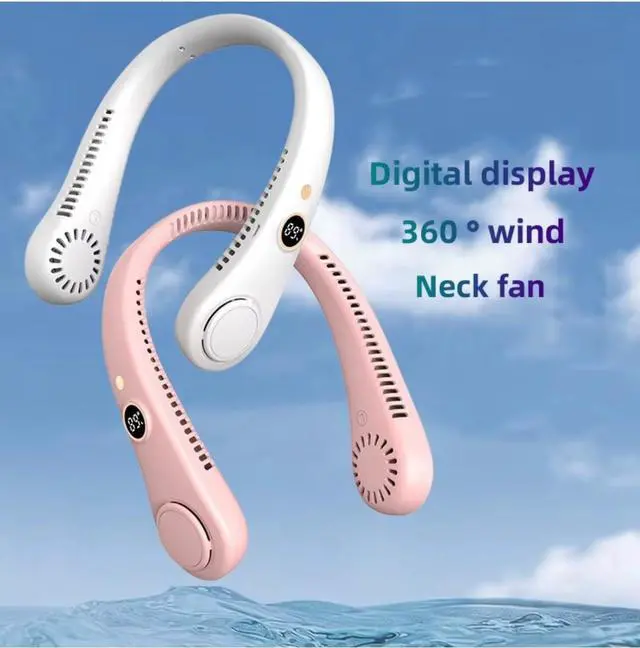 Alt view image 6 of 7 - Vaneless Hanging Neck Fan, Portable Hands-Free Fan with 5 Adjustable Speeds, USB Rechargeable, Quiet & Lightweight for Indoor/Outdoor, Travel, Sports (BLACK)