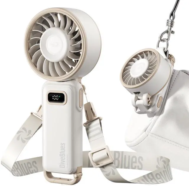 Main image of Portable Turbo Fan, 100 Speed Handheld Fan with Strong Airflow, Foldable 4 in 1 Personal Fan for Neck, Desk & Travel, USB-C Rechargeable, Lightweight for Summer, Concerts & Outdoor Use