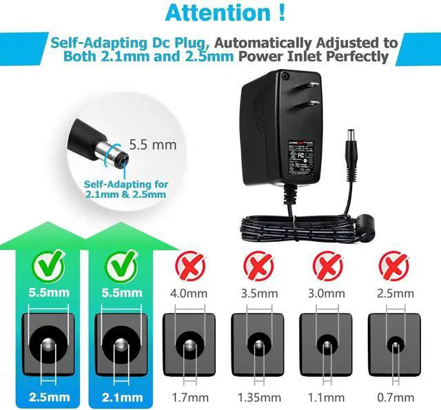 Alt view image 2 of 7 - UL Listed 12V 3A 36W Power Supply AC DC Switching Adapter, 12 Volt 3 Amp AC/DC Wall Wart Converter Transformer, 100-240v 50 60HZ Input with 12vdc 3000ma Output