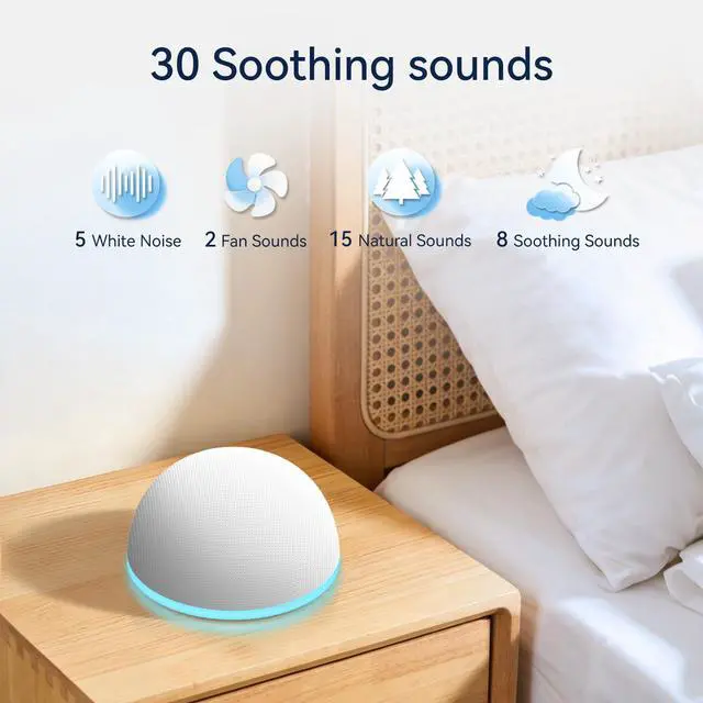 Alt view image 2 of 7 - Mini Portable Sound White Noise Machine Baby Shushing Sleep Soother Battery Noise Machine 12 Night Lights 30 Sleeping Sounds for Baby Kids Adults Dogs 4 Timer Memory Function for Home Travel Office