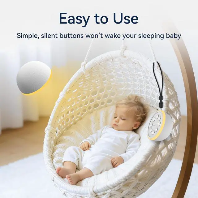 Alt view image 6 of 7 - Mini Portable Sound White Noise Machine Baby Shushing Sleep Soother Battery Noise Machine 12 Night Lights 30 Sleeping Sounds for Baby Kids Adults Dogs 4 Timer Memory Function for Home Travel Office