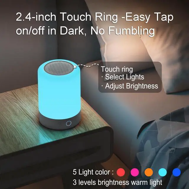 Alt view image 3 of 7 - Night Lights, White Noise Machine 20 Non-Looping Sleep Sounds, Rechargeable Battery, Touch Control, 6 Timers & Memory Function | Portable Sound Machine for Baby, Adults, Nursery, Travel