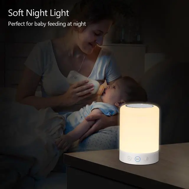 Alt view image 5 of 7 - Night Lights, White Noise Machine 20 Non-Looping Sleep Sounds, Rechargeable Battery, Touch Control, 6 Timers & Memory Function | Portable Sound Machine for Baby, Adults, Nursery, Travel
