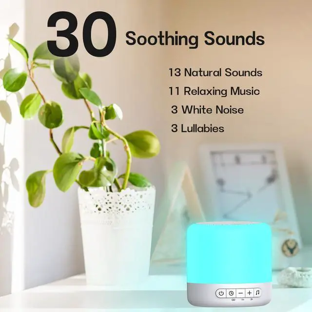 Alt view image 2 of 7 - Optical Lamps Sound Machine Baby White Noise Machine for Sleeping with 30 Soothing Sounds 12 Night Light,Timers, App Remote Control,Night Light Sleep Machine for Nursery Kid