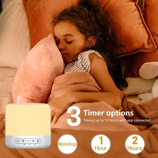 Alt view image 5 of 7 - Optical Lamps Sound Machine Baby White Noise Machine for Sleeping with 30 Soothing Sounds 12 Night Light,Timers, App Remote Control,Night Light Sleep Machine for Nursery Kid