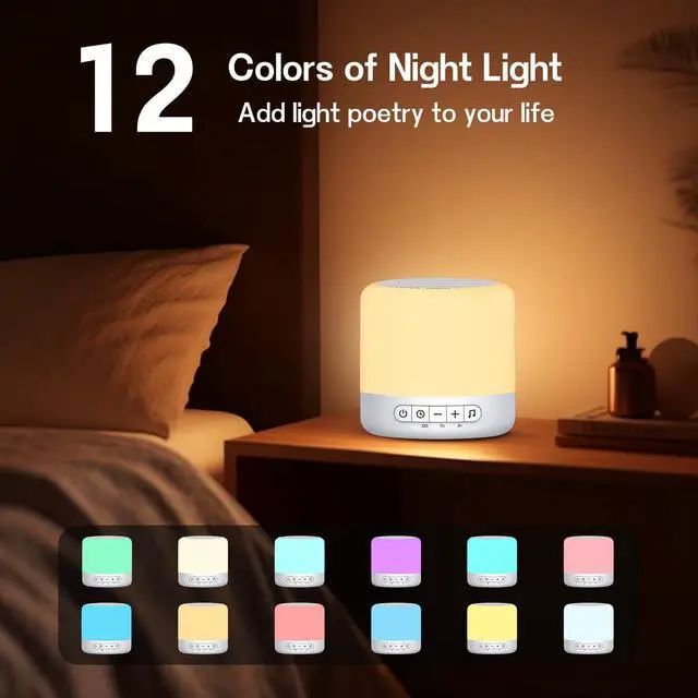 Alt view image 3 of 7 - Optical Lamps Sound Machine Baby White Noise Machine for Sleeping with 30 Soothing Sounds 12 Night Light,Timers, App Remote Control,Night Light Sleep Machine for Nursery Kid