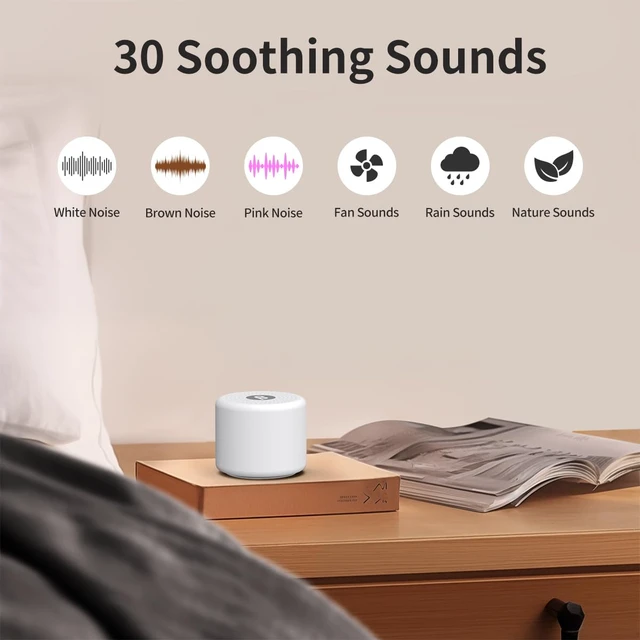 Alt view image 2 of 7 - Mini Portable Sound White Noise Machine Baby Patter for Sleep with 30 Soothing Sounds for Baby Kids Adults 32 Volume Levels Sleep Soother Auto-Off Timer for Travel Home Office Privacy