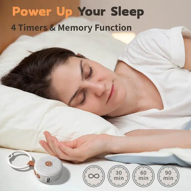 Alt view image 4 of 6 - Portable Sound Machine Mini White Noise Machine Baby Shushing Brown Noise Machine with 30 Soothing Sounds for Kids Adults Dogs Auto-Off Timer 32 Volume Levels Sleep Machine for Home Office Privacy