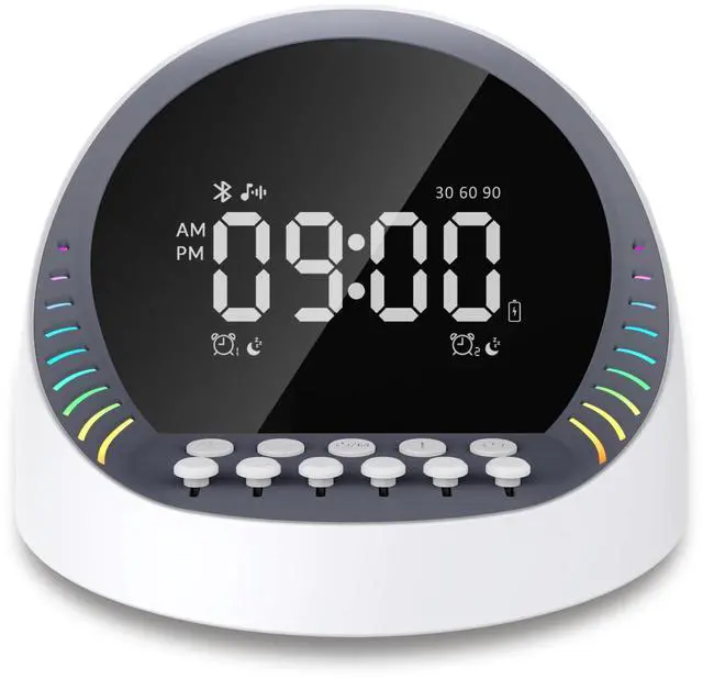 Main image of White Noise Sound Machine with Bluetooth Speaker, 6 Mixable Nature Sounds & 6-Color Night Light, Alarm Clock, Sleep Timer for Adults, Kids, Baby Sleeping, Bedroom, Office