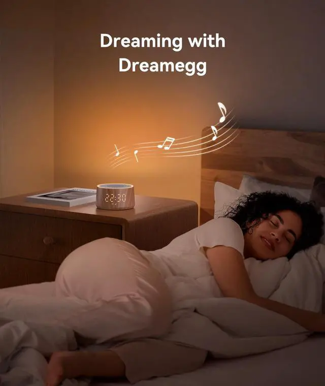 Alt view image 5 of 7 - Baby Sound Machine with Nursery Lamp, 25 Soothing Sounds, Alarm Clock, Dimmable Night Light, White Noise Machine for Sleep Sound Machine, Baby Shower Gifts Must Haves, Wood