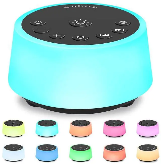 Main image of Sound Machines with 10 Colors Night Light 25 Soothing Sounds and Sleep White Noise Machine 32 Volume Levels 5 Timers Adjustable Brightness Memory Function for Adults Kids Baby