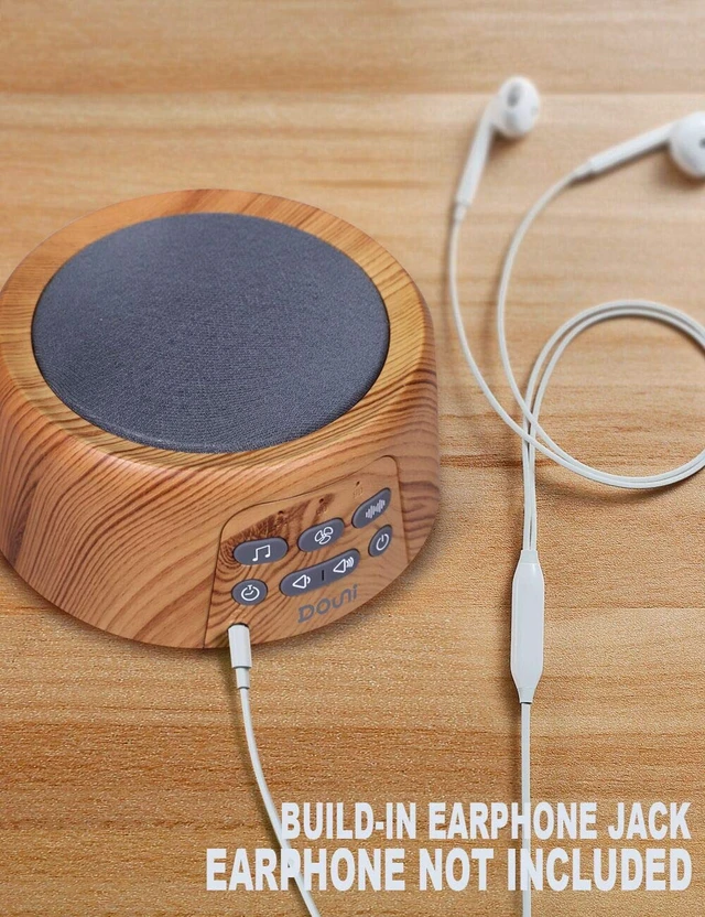 Alt view image 5 of 6 - White Noise Machine for Sleeping - 27 Non-Looping Soothing Sounds Sleep Sound Machine with Timer & Memory, 3.5mm Jack, Wood Grain Sound Machine for Hotel Bedroom Office
