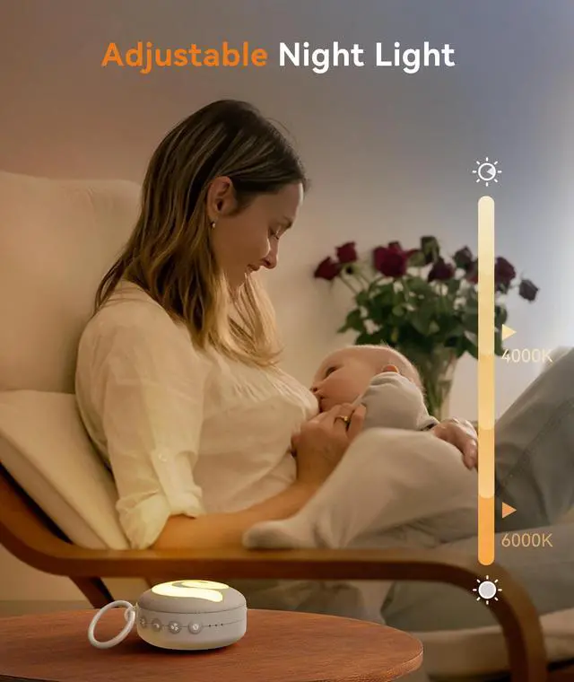 Alt view image 4 of 7 - Portable Sound Machine Baby - D11 White Noise Machine for Baby Sleeping with Night Light, White Noise, Lullaby, Nature Sounds, Child Lock, USB Rechargeable Sound Machine for Travel Nursery
