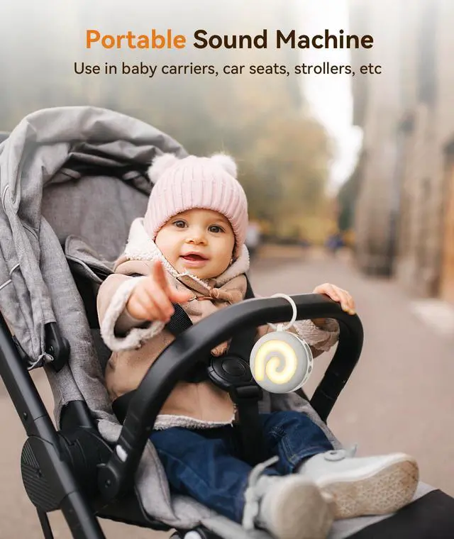Alt view image 5 of 7 - Portable Sound Machine Baby - D11 White Noise Machine for Baby Sleeping with Night Light, White Noise, Lullaby, Nature Sounds, Child Lock, USB Rechargeable Sound Machine for Travel Nursery