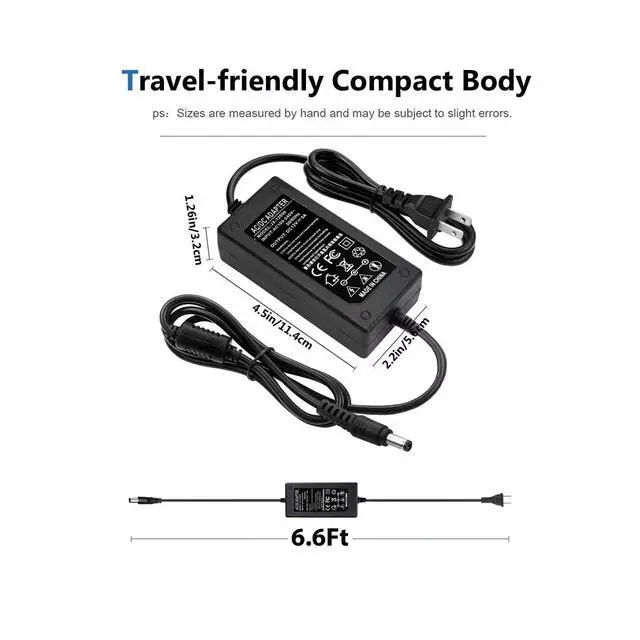 Alt view image 5 of 5 - DC 12V 5A Power Supply Adapter Converter Transformer 60W AC 100-240V Input 50/60hz with 12 Volt 5 Amp 5.5x2.5mm DC Output Jack for 5050 3528 LED Strip Module Light, DVR NVR CCTV Security Cameras