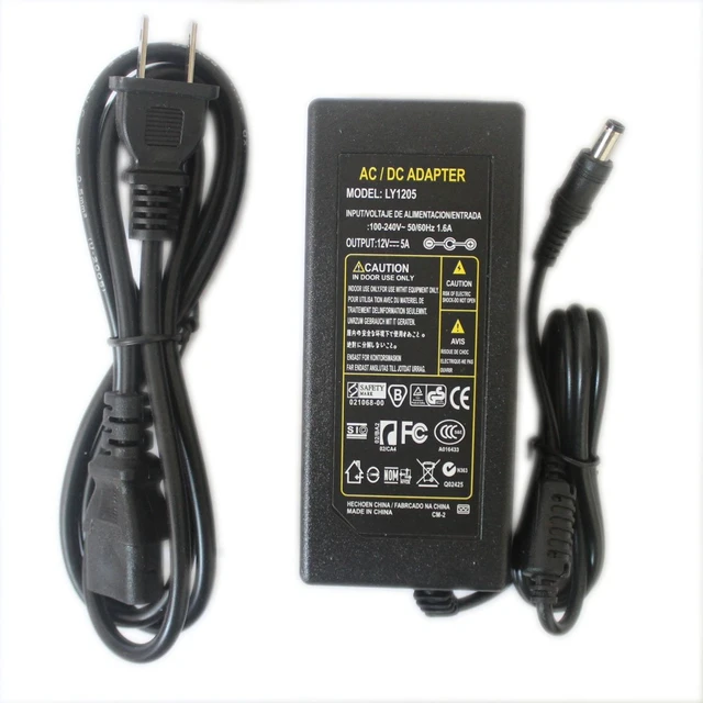 Alt view image 5 of 6 - 12V 5A Power Supply Adapter 60W | AC 100-240V Convert to DC 12 Volt Transformer 5.5mm x 2.1mm DC Plug LED Driver for 12V LED Strip Lights, CCTV, Router