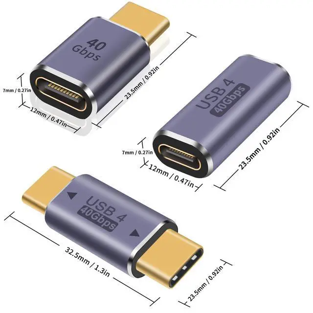 Alt view image 6 of 7 - USB C Extender Adapter, USB C Coupler 40Gbps,100W PD and 8K@60Hz Video Display, Type C to Type C Adapter for Steam Deck, MacBook,Thunderbolt ect (3 Pack)