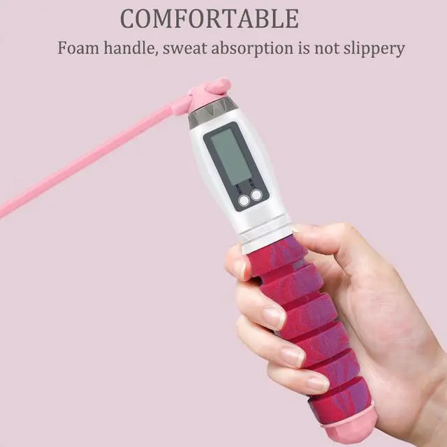 Alt view image 4 of 7 - Workout Jump Rope with Counting,9.85ft Adjustable Skipping Rope with Calorie Counter,Tangle-Free Rapid Speed Exercise Jumping Rope for Women, Men, Kids for Fitness, Workout, Gym