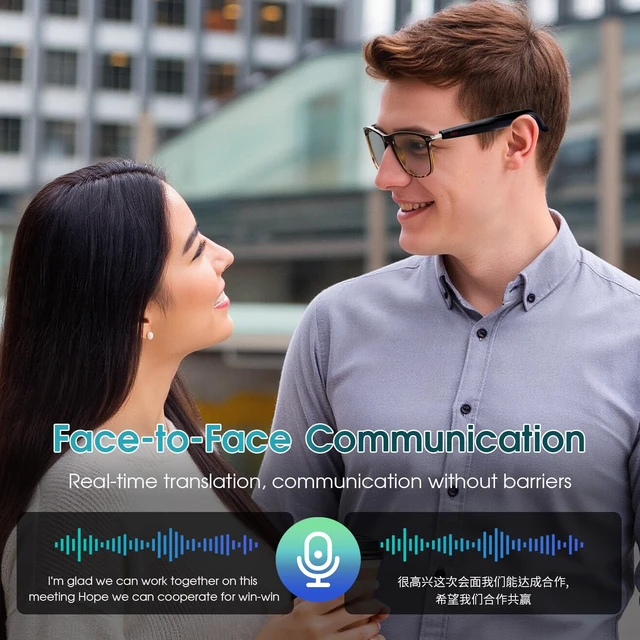 Alt view image 4 of 7 - AI Bluetooth Glasses with Speakers, UV400 Smart Sunglasses for Men Women Black Frame With Real-Time Translation, Free App, Photochromic Lens And Touch Control For Work Commuting Driving And Daily Us