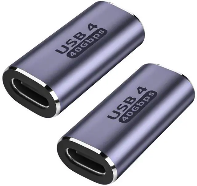 Main image of GHQXZT 100W USB C Female to Female Adapter (2 Pack), USB Type C Coupler Extender, Compatible with Thunderbolt 4/3, Support up to 40Gbps Data Transfer and 8K@60Hz Video