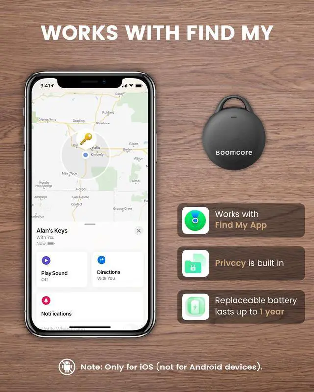 Alt view image 3 of 7 - 4-Pack Tracker Tags for iOS (Not for Android), Louder Sound Key Finder with an Extra Replacement Battery, Item Finder Air Tracker Smart Tag for Keys, Wallet, Suitcase, Luggage