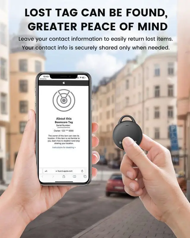 Alt view image 7 of 7 - 4-Pack Tracker Tags for iOS (Not for Android), Louder Sound Key Finder with an Extra Replacement Battery, Item Finder Air Tracker Smart Tag for Keys, Wallet, Suitcase, Luggage