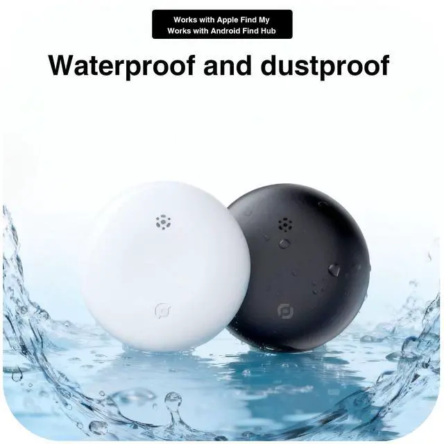 Alt view image 5 of 7 - Bluetooth Tracker Works with Apple Find My & Android Find Hub Key Finder for Keys & Pet Collar, No Monthly Fee, Loud Alarm, Replaceable Battery(2 Pack, White)