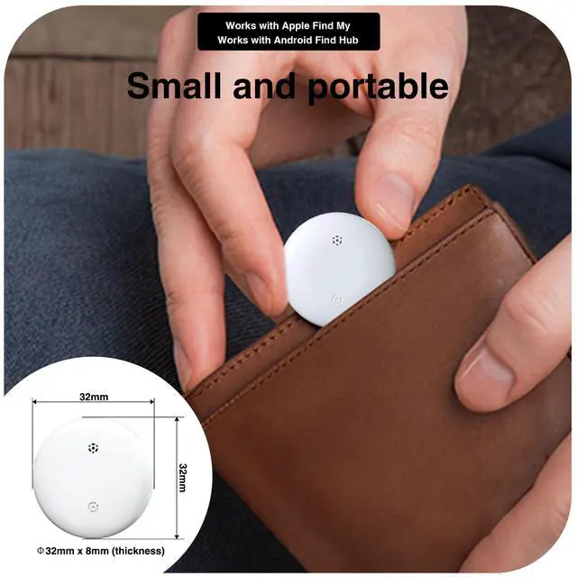 Alt view image 6 of 7 - Bluetooth Tracker Works with Apple Find My & Android Find Hub Key Finder for Keys & Pet Collar, No Monthly Fee, Loud Alarm, Replaceable Battery(2 Pack, White)