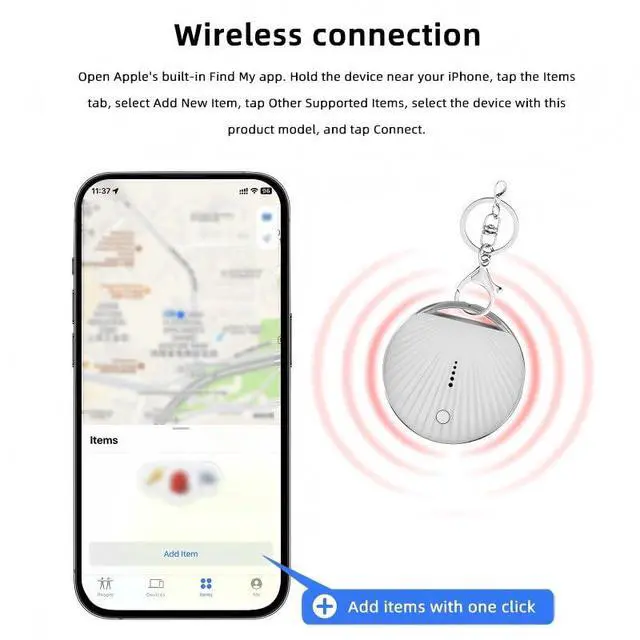 Alt view image 3 of 7 - GPS Tracker for Vehicles No Subscription, Real-Time Smart Tracking Devices for Cars Hidden, Key Finder Locator with Sound, with Find My (iOS Only), for Luggage, Pet, Kids, Key, Wallet & More