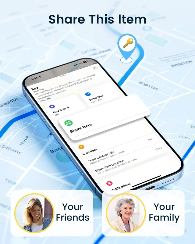 Alt view image 7 of 7 - Air Tracker Tags-4 Pack, Smart Bluetooth Tracker Works with Apple Find My (iOS Only), Item Finder Key Finder with Replaceable Battery, Tracker Tag Locator for Keys, Luggage, RAID Adapter (White)