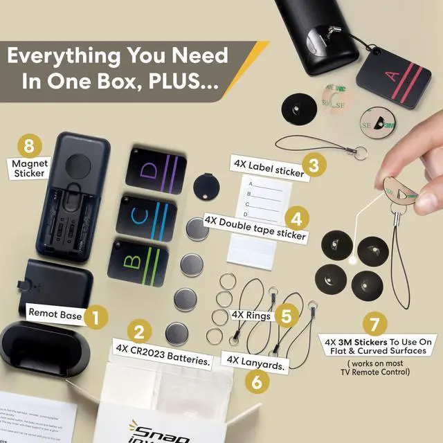 Alt view image 3 of 7 - Key Finder and TV Remote Control Retriever - Trackers Locator, Keys, Purse - Keychain Tracker Beeper Tags - Find Your Lost Belonging Items Quickly