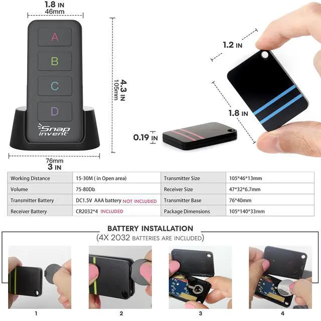 Alt view image 7 of 7 - Key Finder and TV Remote Control Retriever - Trackers Locator, Keys, Purse - Keychain Tracker Beeper Tags - Find Your Lost Belonging Items Quickly