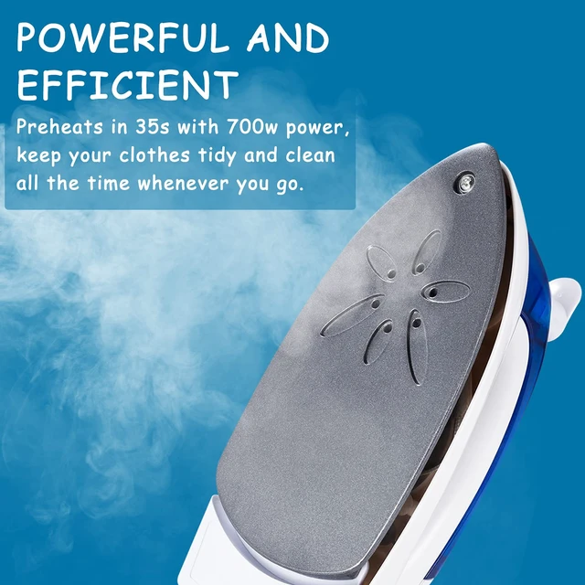 Alt view image 3 of 6 - Travel Steam Iron Portable Compact Foldable for Clothes | 1.1lb Lightweight/ 80ml Tank/ 35s Fast Heat/ Temp Dial for Silk,Wool/ Anti-Skid Grip/ Mist Spray