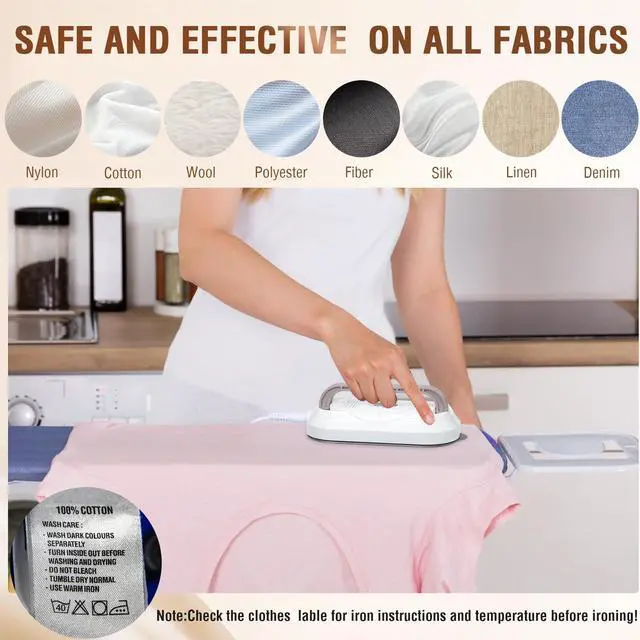 Alt view image 4 of 7 - Travel Iron, Mini Dry Iron for Clothes with Global Voltage 100-240V, 300W Fast Heat Up in 60s, Ceramic Non-Stick Soleplate, Ultra Lightweight 0.8lbs for Travel, Home, Dorms, RV