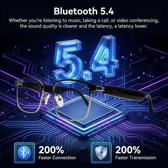 Alt view image 6 of 7 - AI Smart Translation Glasses, Photochromic Lenses | 164 Language Voice Translator,Open-Ear Bluetooth with Speakers, Lightweight 170mAh Battery, For Men Women Travel and Work
