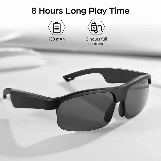 Alt view image 6 of 7 - Smart Bluetooth Audio Glasses, Polarized UV Protection Open-Face Sunglasses, Built-in Voice Assistant, Unisex, Suitable for Outdoor and Cycling Use