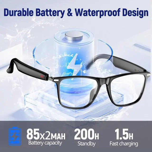 Alt view image 6 of 7 - AI Smart Glasses with ChatGPT, Bluetooth Glasses for Men Women,Translation 129 Languages for Color-Changing Lenses, Music Playback, Calling, Athletic/Outdoor/Business Meeting(No Camera)