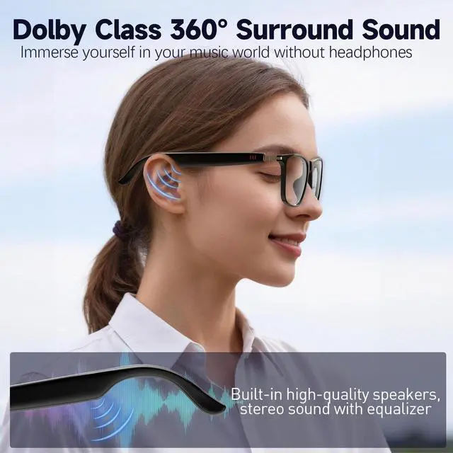 Alt view image 3 of 7 - AI Smart Glasses with ChatGPT, Bluetooth Glasses for Men Women,Translation 129 Languages for Color-Changing Lenses, Music Playback, Calling, Athletic/Outdoor/Business Meeting(No Camera)