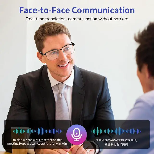 Alt view image 5 of 7 - Al Glasses for Men Women, Smart Glasses with Photochromic Lenses | Real-Time Translation with 169 Languages, Open-Ear Audio, Hand-Free Call, Vioce Assistant, Travel Meeting Business Trade