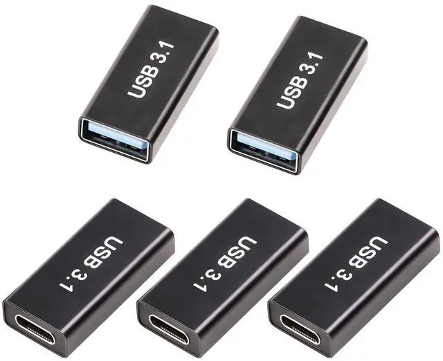 Main image of 5 USB Female to C Female Adapter, 10GB-Usb3.1 to C Adapter Connector, Bi-Directional High Speed USB Extension Connector Support Charge & Data Sync