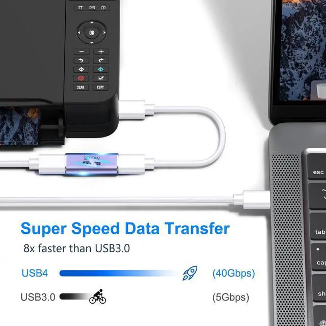 Alt view image 5 of 7 - 3 Pack USB C Coupler, USB Type C Female to Female Adapter Extender Compatible with Thunderbolt 4/3 Support up to 240W Charging, 40Gbps Data Transfer and 8K@60Hz Video