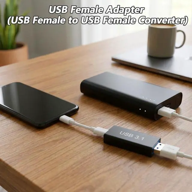Alt view image 3 of 7 - USB 3.0 Female to Female Adapter 2 Pack and USB-A to USB-C Adapter 3 Pack 10Gbps USB 3.1 Bi-Directional USB Extension Connector for Data Sync and Fast Charging